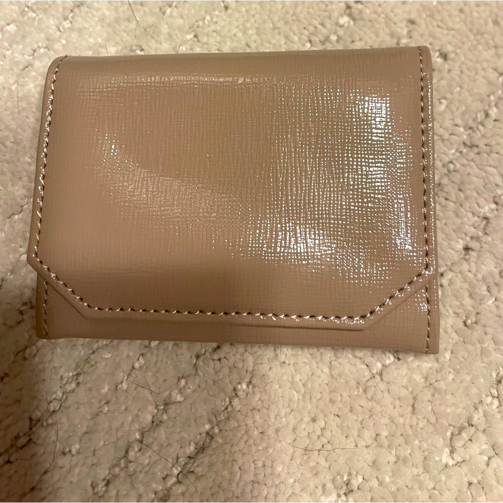 Nordstrom Brand Patent Nude Card Wallet
